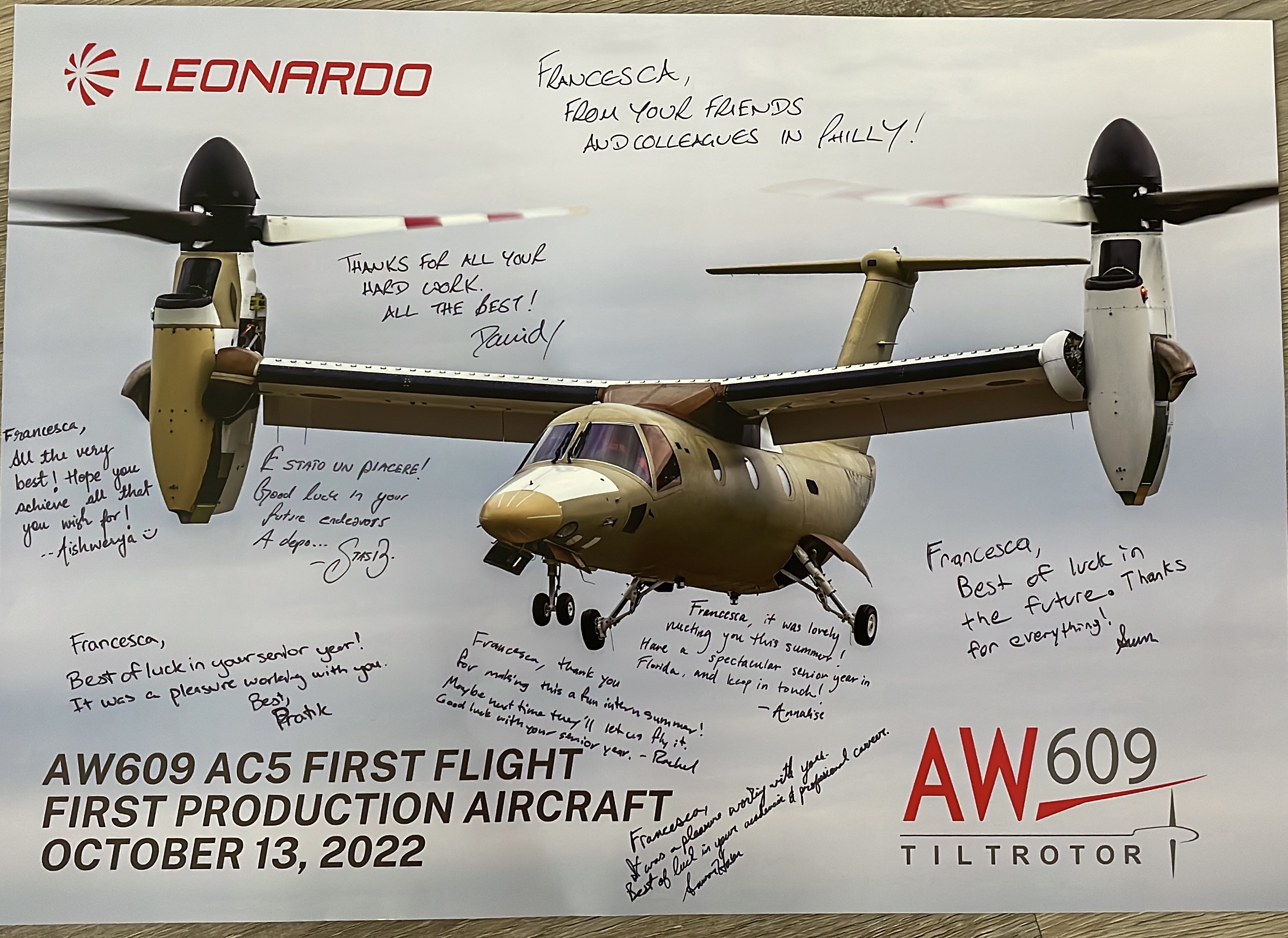 AW609 Picture Signed by team